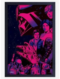 Star Wars Group Shot Framed Wood Poster