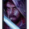 Star Wars Obi-Wan Brushed Framed Wood Poster