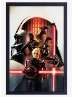 Star Wars Obi-Wan Vader Group Framed Wood Poster