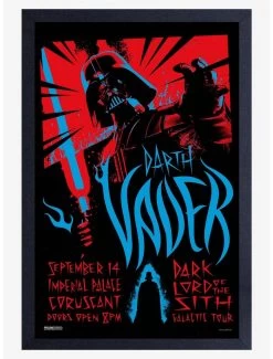 Star Wars Rock Poster Vader Framed Wood Poster