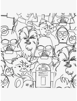 Star Wars Saga Line Sketches Peel And Stick Wallpaper